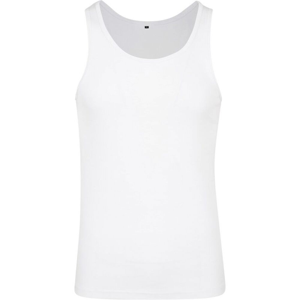 Build Your Brand Mens Plain Tank Top / White